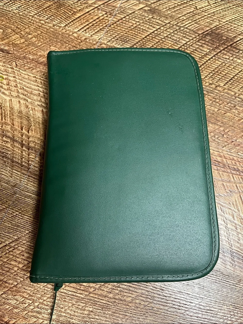 Vintage Green Leather Travel Toiletry Organizer Kit with Mirror and Accessories